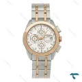 ساعت مچی تیسوت زنانه دورنگ رزگلد صفحه سفید کرنوگراف دار Tissot-8269-L