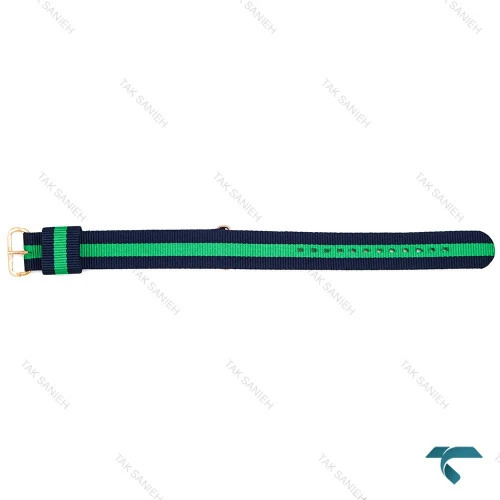 بند برزنتی دنیل ولینگتون مردانه سبز سرمه ای سگک رزگلد DW-Strap-R-8165-G