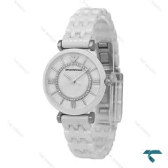 ساعت امپریو آرمانی زنانه سرامیکی سفید صفحه خورشیدی Armani-8302-L