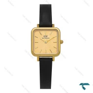 ساعت زنانه مربعی دنیل ولینگتون طلایی بند چرم DW-8308-L