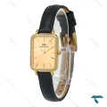 ساعت دنیل ولینگتون مستطیلی زنانه طلایی بند چرم DW-8309-L