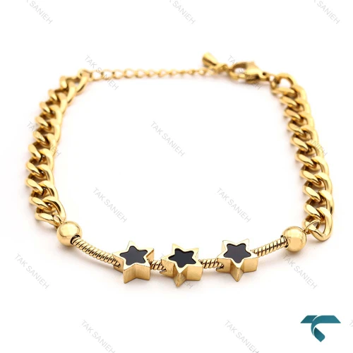 دستبند ظریف زنانه کارتیر ستاره ای طلایی  Bracelet-8330-L