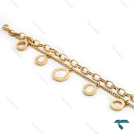 دستبند زنجیری زنانه بولگاری طلایی سنگ سفید Bvlgari-8347-L