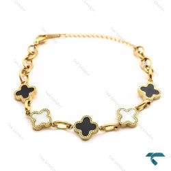 دستبند زنانه ون کلیف طلایی 5 گل VanCleef-8329-L