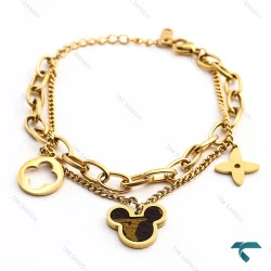 دستبند زنانه ون کلیف میکی موس طلایی VanCleef-8335-L