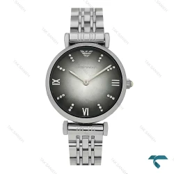 ساعت امپریو آرمانی زنانه سیلور صفحه طوسی مشکی Armani-8568-L