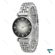 ساعت امپریو آرمانی زنانه سیلور صفحه طوسی مشکی Armani-8568-L