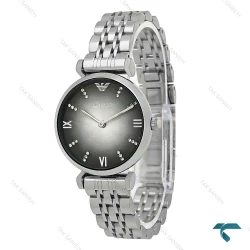 ساعت امپریو آرمانی زنانه سیلور صفحه طوسی مشکی Armani-8568-L