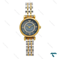 ساعت امپریوآرمانی مینی زنانه دورنگ طلایی صفحه خورشیدی سرمه ای Armani-8569-L