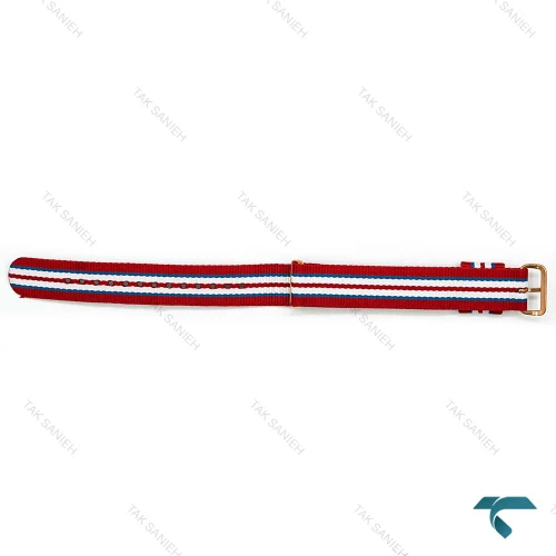 بند برزنتی دنیل ولینگتون مردانه قرمز سگک رزگلد DW-Strap-8573-G