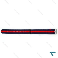 بند برزنت دنیل ولینگتون مردانه قرمز سرمه ای سگک سیلور DW-Strap-8575-G