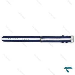 بند برزنتی ساعت دنیل ولینگتون مردانه سرمه ای سفید سگک سیلور DW-Strap-8579-G