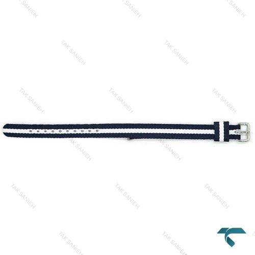 بند برزنتی ساعت دنیل ولینگتون زنانه سرمه ای سفید نقره ای DW-Strap-4822-L