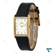 ساعت دنیل ولینگتون Bound زنانه طلایی بند چرمی مشکی مدیوم DW-8609-G