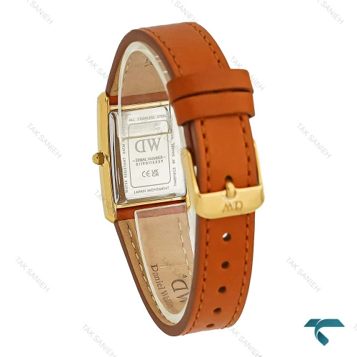 ساعت زنانه دنیل ولینگتون BOUND طلایی بند چرم عسلی DW-8613-L
