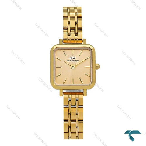 ساعت دنیل ولینگتون مربعی زنانه طلایی DW-8616-L
