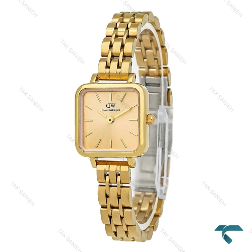 ساعت دنیل ولینگتون مربعی زنانه طلایی DW-8616-L
