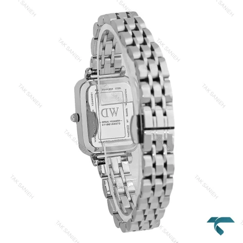 ساعت مچی DW زنانه مستطیلی سیلور صفحه سرمه ای نگین دار DW-8618-L