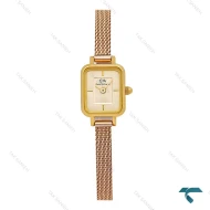 ساعت دنیل ولینگتون مینی زنانه بند حصیری رزگلد صفحه طلایی DW-8622-L