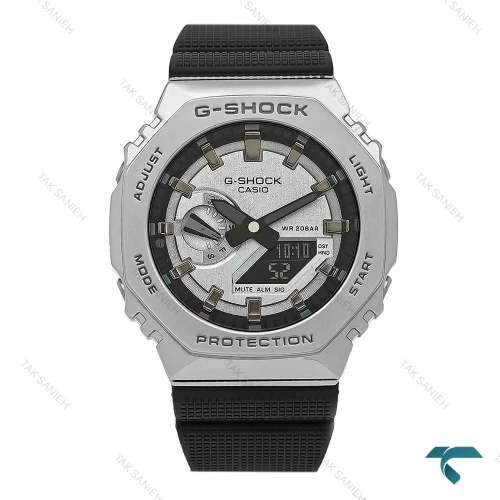 کاسیو جیشاک GM 2100 مردانه فلزی سیلور بند رابر GShock-8628-G