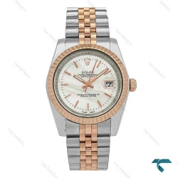 ساعت مچی رولکس دیت جاست مردانه دورنگ رزگلد صفحه صدف Rolex-8643-G