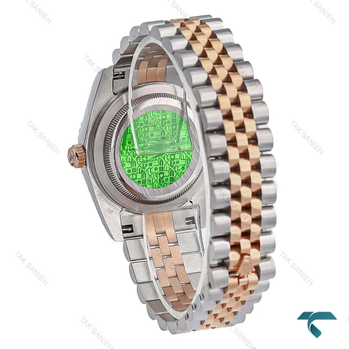 ساعت مچی رولکس دیت جاست مردانه دورنگ رزگلد صفحه صدف Rolex-8643-G