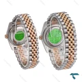 ست ساعت رولکس دورنگ رزگلد صفحه سفید صدفی Rolex-8645-S
