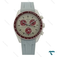 ساعت مچی امگا سواچ بند رابر طوسی ماموریت به پولوتون Swatch-8649-U