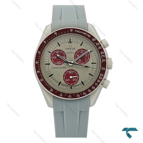 ساعت مچی امگا سواچ بند رابر طوسی ماموریت به پولوتون Swatch-8649-U