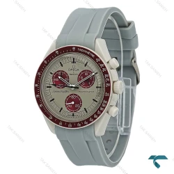 ساعت مچی امگا سواچ بند رابر طوسی ماموریت به پولوتون Swatch-8649-U