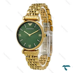 ساعت امپریو آرمانی زنانه طلایی صفحه سبز Armani-8365-L