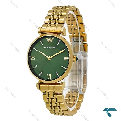 ساعت امپریو آرمانی زنانه طلایی صفحه سبز Armani-8365-L