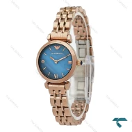 ساعت مچی امپریو آرمانی زنانه مینی رزگلد صفحه سرمه ای Armani-8367-L