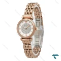 ساعت امپریو آرمانی زنانه مینی رزگلد صفحه سفید نگینی Armani-8368-L