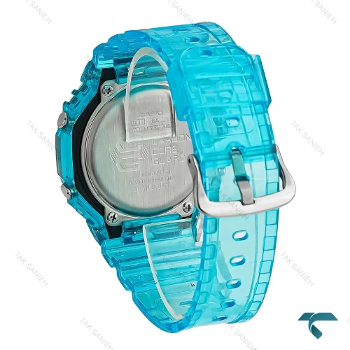 ساعت جیشاک GA2100 مردانه آبی شیشه ای صفحه آبرنگ GShock-8382-G