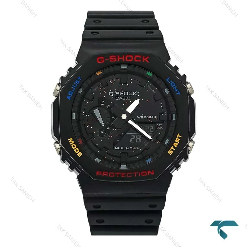 جی شاک GA2100 مردانه مشکی صفحه آبرنگی GShock-8385-G