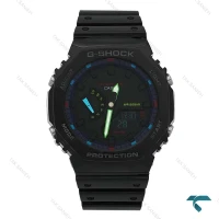 ساعت جیشاک GA2100 مردانه مشکی عقربه سبز آبی GShock-8388-G