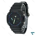 ساعت جیشاک GA2100 مردانه مشکی عقربه سبز آبی GShock-8388-G