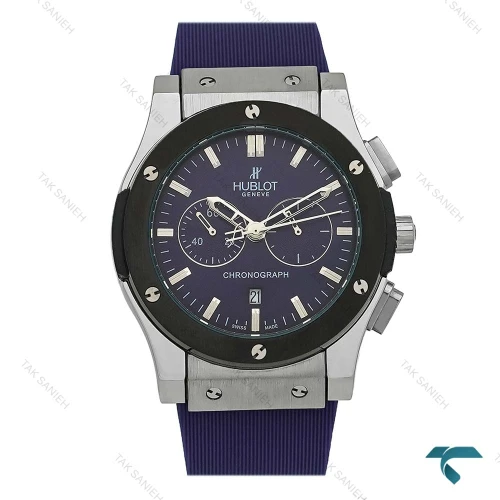 ساعت هابلوت مردانه سه موتوره کرنوگراف سیلور سرمه ای Hublot-8394-G