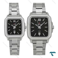 ساعت ست نیوی فورس NF9239 سیلور صفحه مشکی NaviForce-8399-S