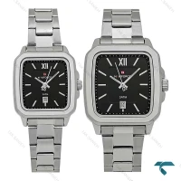 ساعت ست نیوی فورس NF9239 سیلور صفحه مشکی NaviForce-8399-S