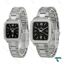 ساعت ست نیوی فورس NF9239 سیلور صفحه مشکی NaviForce-8399-S