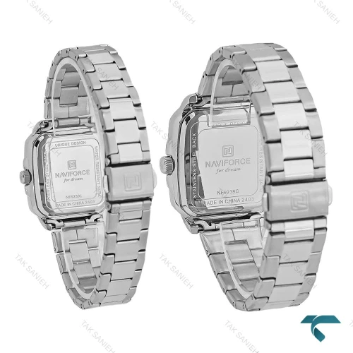ساعت ست نیوی فورس NF9239 سیلور صفحه مشکی NaviForce-8399-S