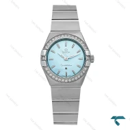 ساعت امگا کانسلیشن زنانه نقره ای دورنگین صفحه آبی Omega-8406-L