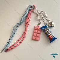 چارم بگ m&m زنانه صورتی ابی Charm-8424-L