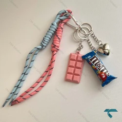 چارم بگ m&m زنانه صورتی ابی Charm-8424-L