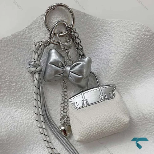 چارم بگ هرمس سفید سیلور Hermes-8446-L