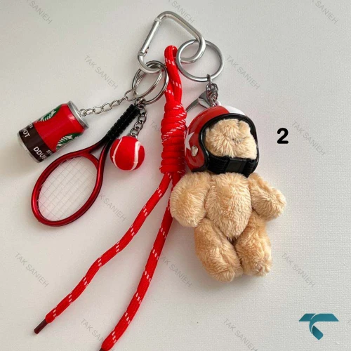 آویز کیف زنانه تدی کلاه دار رنگبندی Tedi-8451-L