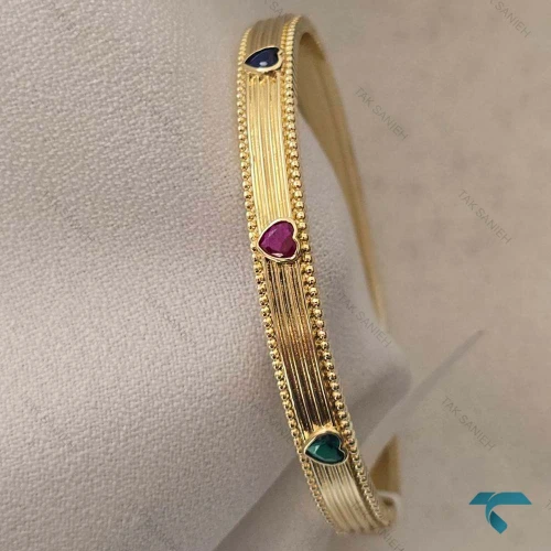 دستبند زنانه طلایی طرح قلب  Bracelet-8457-L