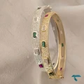 دستبند زنانه طلایی ونقره ایی نگین دار  Bracelet-8459-L